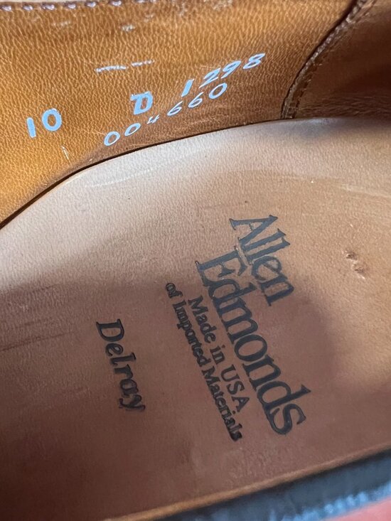 Allen Edmonds dress shoes Delray brown leather lace up mens 10 D oxfords main image 4
